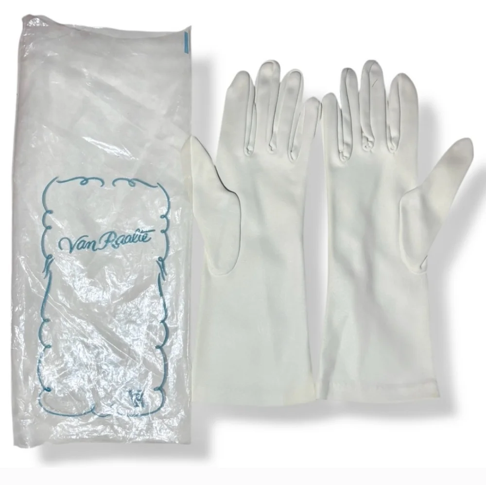 VAN RAALTE Off White Mid Arm Length Nylon Day Gloves VINTAGE